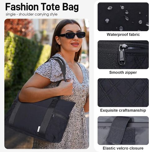 NOL Tote Bag for Women, Lightweight Quilted Puffer Tote Work Bag with Zipper Compartments,Waterproof Puffy Handbag for Travel in Kuwait