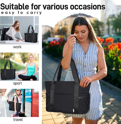 NOL Tote Bag for Women, Lightweight Quilted Puffer Tote Work Bag with Zipper Compartments,Waterproof Puffy Handbag for Travel in Kuwait