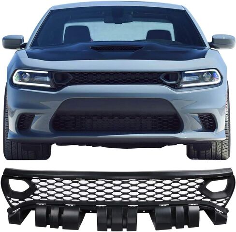 Ikon Motorsports ، الشبكة الأمامية العلوية المتوافقة مع 2015-2023 Dodge Charger SRT/SCAT Pack ، PP PP GRILLE GRILLE GURNS in Saudi Arabia