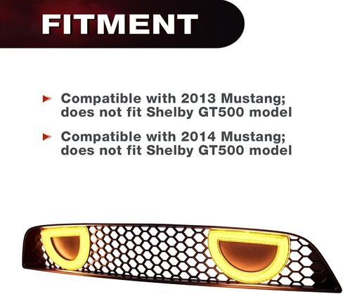 EOMD Mach 1 Grille الأمامي المصد متوافق مع 2013-2014 موستانج ث/ DRL وأضواء الدوران ، لا تناسب شيلبي/ GT500 in Kuwait