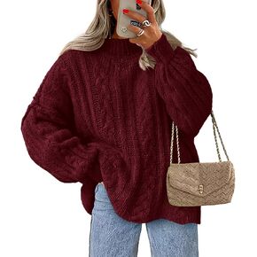 Prettygarden Womens Sweater 2025 Long Sleeve Crewneck Cable Sevents vensives pullover seam seam fall ompits in Kuwait