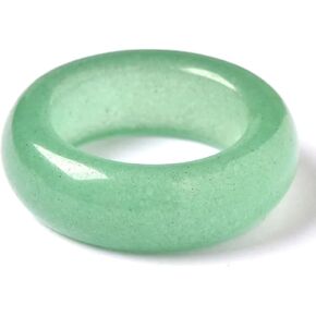 خواتم اليشم الطبيعية الخضراء خاتم حظ سعيد للمجوهرات الطبيعية أبيض اليشم الخاتم للنساء للجنسين مع صندوق الهدايا in Kuwait