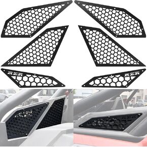 Aluminum Air Intake Covers for Polaris RZR PRO XP/RZR Turbo R 2020-2024 Accessories, Black Metal Side Frog Skin Protector Cover Grille Bezel Engine Mesh Grills(6PCS, Bolt-on) in Kuwait