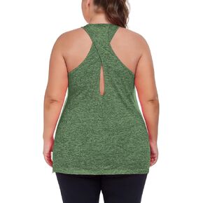 نساء زائد الحجم قمم دبابات رياضية عبر عجز المتسابقين تجريب اليوغا التي تعمل بأكمام القمصان in Kuwait