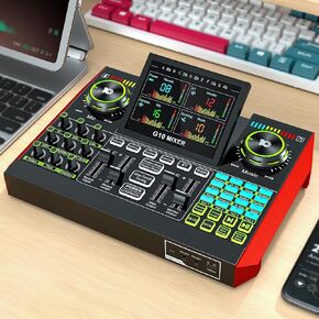 بطاقة الصوت الحية Tenlamp G9 للبث المباشر، معدات البودكاست مع مغير الصوت، مستوى 2 من الضوضاء، بطارية مدمجة 2000 مللي أمبير في الساعة، لوحة صوت، خلاط صوت للكمبيوتر، تسجيل الهاتف in Kuwait