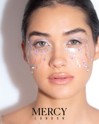 Blood Tears Face Jewels by Mercy London Vampire Costume Accessories Face Gems Jewels All In One Headpiece Stick On in Kuwait