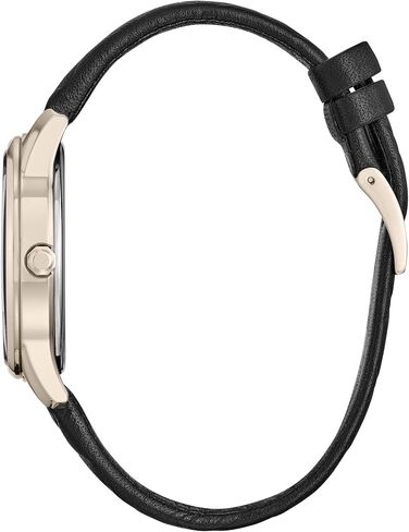 Citizen Women's Eco-Drive Pixar Ratatouille Rose Gold Stainless Steel Watch مع حزام جلدي أسود مبطن (نموذج: FE7103-04W) in Saudi Arabia