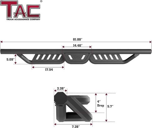 TAC Gen5HD Running Boards W/T 4"-Drop Compatible with 2020-2025 Jeep Gladiator JT Truck| Side Steps| Nerf Bar| Two-Stair| 2 pcs in Saudi Arabia