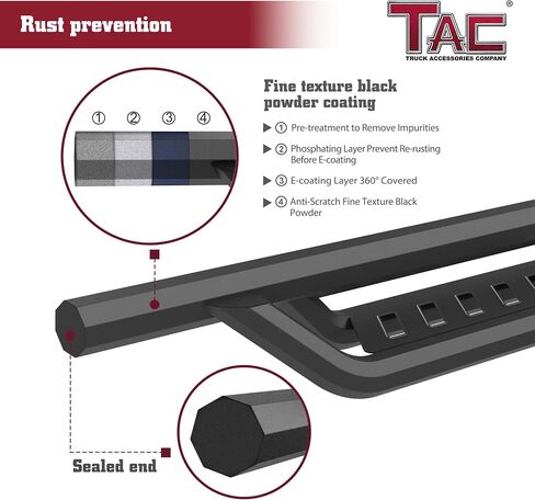 TAC Gen5HD Running Boards W/T 4"-Drop Compatible with 2020-2025 Jeep Gladiator JT Truck| Side Steps| Nerf Bar| Two-Stair| 2 pcs in Saudi Arabia