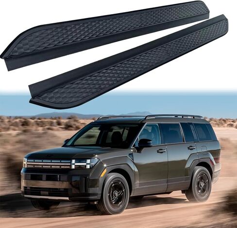 Black Aluminum Running Board fits for Hyundai Santa Fe 2024 2025 Side Step Stairs 2PCS with Mounted Brackets in Saudi Arabia