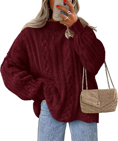 Prettygarden Womens Sweater 2025 Long Sleeve Crewneck Cable Sevents vensives pullover seam seam fall ompits in Kuwait