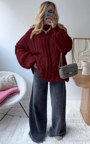 Prettygarden Womens Sweater 2025 Long Sleeve Crewneck Cable Sevents vensives pullover seam seam fall ompits in Kuwait