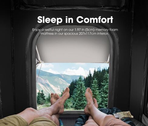 Sanhima Rooftop Tent Hard Shell-Hotham Lite Overland Aluminium Roof Top Tup 4.56 "Slimline ، W/Tri-Color LED LIGH in Kuwait