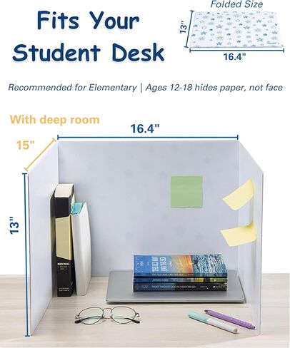 Black (2) Privacy Folders for Students - Durable Plastic Erasable - Testing Dividers for Classroom - Easy-Clean Classroom Privacy Shields for Student Desks - Test Dividers for Student Desk in Saudi Arabia