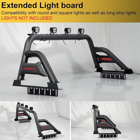 R10 Sport Bar Roll Bar for Full Size Pickup Truck, Adjustable Black Chase Rack Compatible with Ram 1500/2500/3500,Silverado,Tundra,F-Series,Sierra,Titan&Titan XD,Light Mounts in Saudi Arabia