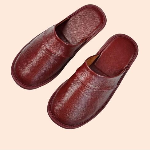 Mens Genuine Leather Slippers Non Slip Home Bedroom Shoes House Slipper Comfy Indoor Outdoor Shoes Slippers Unisex (Color : E, Size : 39/40) in Saudi Arabia