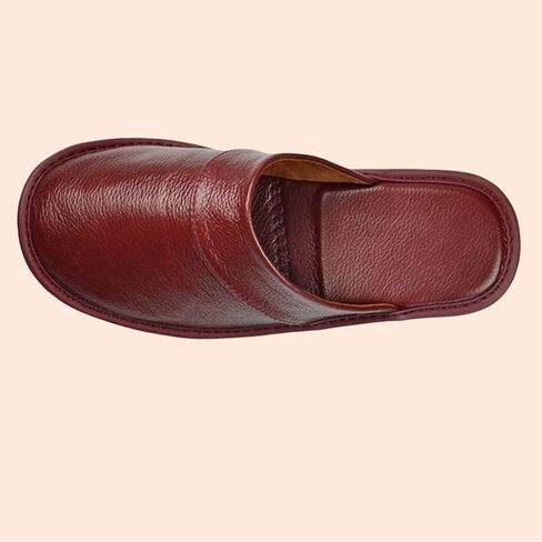 Mens Genuine Leather Slippers Non Slip Home Bedroom Shoes House Slipper Comfy Indoor Outdoor Shoes Slippers Unisex (Color : E, Size : 39/40) in Saudi Arabia