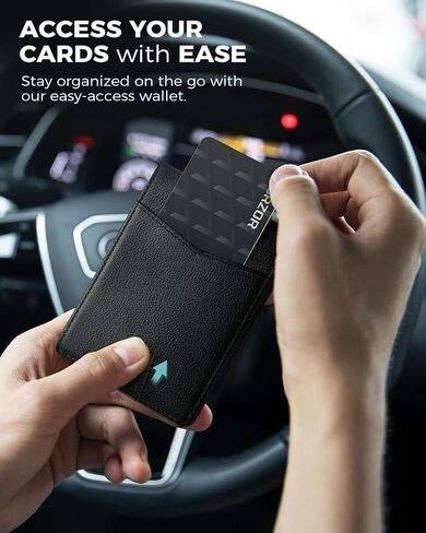 Lorzor Full Grain Withage Leather Wallet للرجال ، الحد الأدنى من الجيب الأمامي Mens Wallet Slim Bifold RFID مع نوافذ الهوية ، هدية للرجال أبي زوج in Kuwait