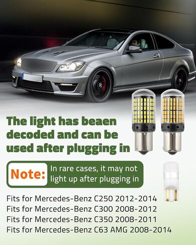 2048201600 2048201500 Brake Light Bulb Fit for Mercedes Benz W204 C-Class C250 C300 C350 C63 AMG 2008-2012 2014-2015, Tail/Turn Signal Bulb, 7 Pack in Saudi Arabia