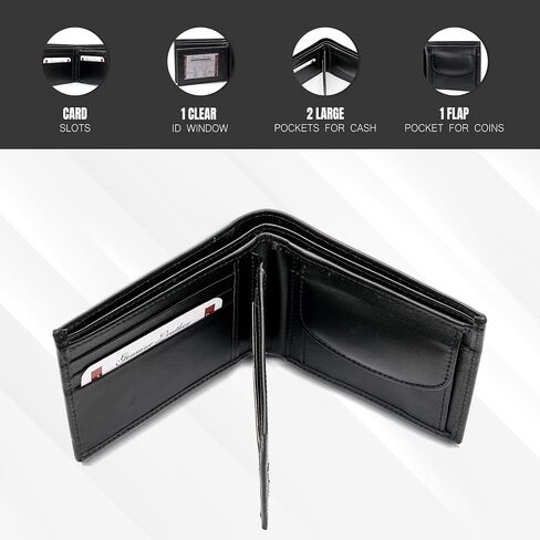 Bifold Wallet for Men with Premium Cowhide Leather Slim Wallet, Minimalist Design, Multiple Card Slots, Stylish Durable Gift-Ready Men’s Wallet (Brown) in Saudi Arabia