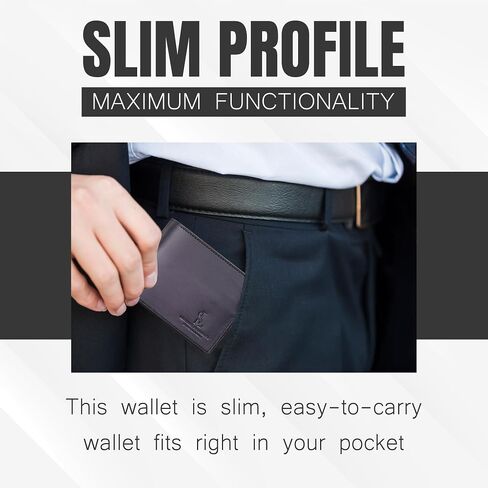 Bifold Wallet for Men with Premium Cowhide Leather Slim Wallet, Minimalist Design, Multiple Card Slots, Stylish Durable Gift-Ready Men’s Wallet (Brown) in Saudi Arabia
