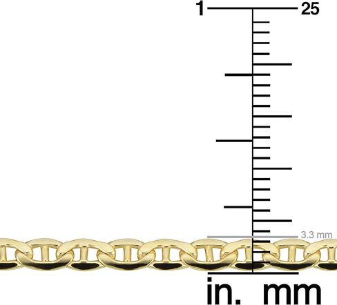 Kooljewelry 14k Yellow Gold Filled 3.3 mm Mariner Link Necklace (18, 20, 22, 24, 30 or 36 inch) in Saudi Arabia