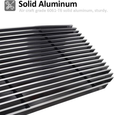 مصبغة Chrome متوافقة مع GMC Sierra 1500 2500HD 3500 Models 2003 04 05 06 07 إدراج الشبكة البليت العلوية الرئيسية المصقولة (مصقول الألومنيوم الصلب) in Kuwait