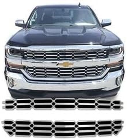 Premium OEM Style Chrome Grille Overlay Insert for 2016-2017 Chevrolet Silverado 1500 in Saudi Arabia
