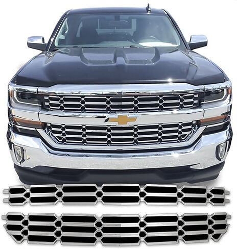 Premium OEM Style Chrome Grille Overlay Insert for 2016-2017 Chevrolet Silverado 1500 in Saudi Arabia