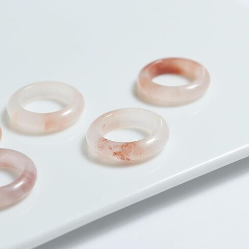 Green Natural Jade Rings Good Luck Jewelry Natural White Jade Ring for Women Men Unisex with Gift Box in Kuwait