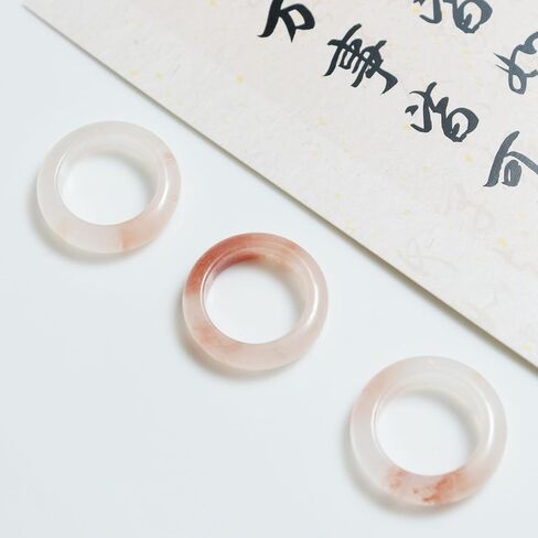 Green Natural Jade Rings Good Luck Jewelry Natural White Jade Ring for Women Men Unisex with Gift Box in Kuwait