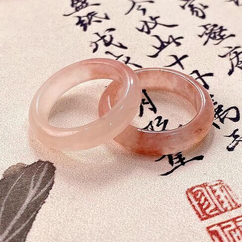 Green Natural Jade Rings Good Luck Jewelry Natural White Jade Ring for Women Men Unisex with Gift Box in Kuwait