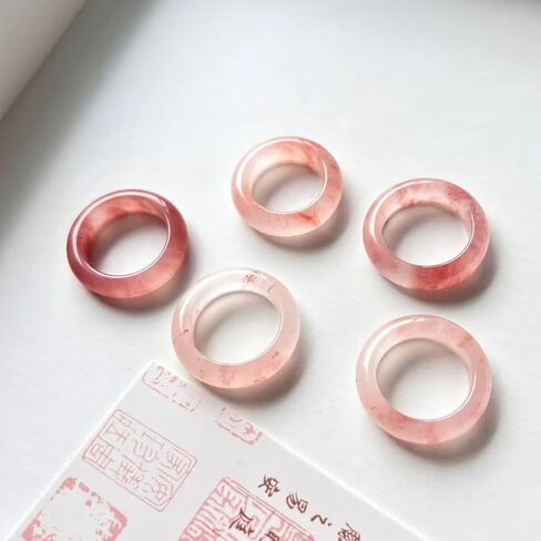 Green Natural Jade Rings Good Luck Jewelry Natural White Jade Ring for Women Men Unisex with Gift Box in Kuwait