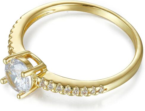 Women's 14k Gold Plated Cubic Zirconia Rings,Stacking Layering on Thum Rings for Women, Dainty Jewelry Gifts in Saudi Arabia