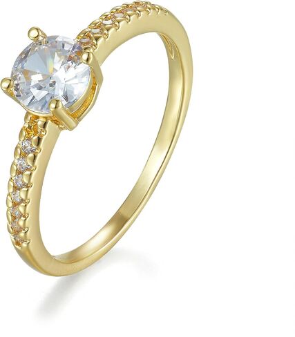 Women's 14k Gold Plated Cubic Zirconia Rings,Stacking Layering on Thum Rings for Women, Dainty Jewelry Gifts in Saudi Arabia