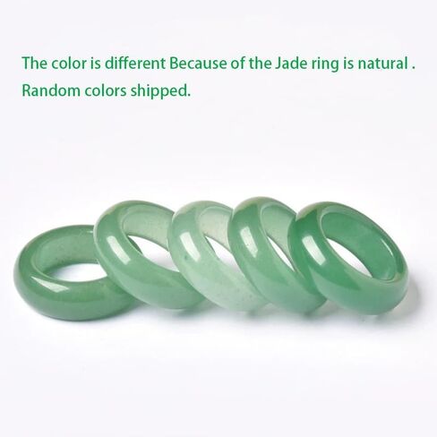 خواتم اليشم الطبيعية الخضراء خاتم حظ سعيد للمجوهرات الطبيعية أبيض اليشم الخاتم للنساء للجنسين مع صندوق الهدايا in Kuwait