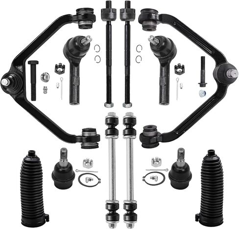 Detroit Axle - End Front End 12pc Kit For Ford Ranger Mazda B3000 B4000 ، 2 أذرع التحكم العليا 2 مفاصل الكرة السفلية والخارجية 4 قضبان التعادل 2 أحذية 2 قضبان البديل in Saudi Arabia