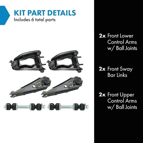 TRQ Front Supension Kit Arm مع Ball Coint Sway Bar Bar Link متوافق مع 1964-1965 Ford Falcon 1965-1966 Mustang Ranchero Mercury Comet in Saudi Arabia