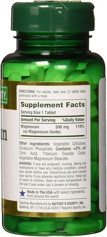 Nature's Bounty Magnesium 500 Mg أقراص 100 EA in Kuwait