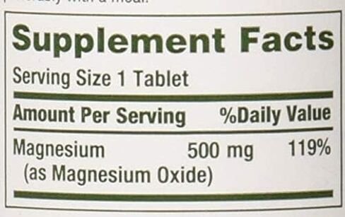 Nature's Bounty Magnesium 500 Mg أقراص 100 EA in Kuwait