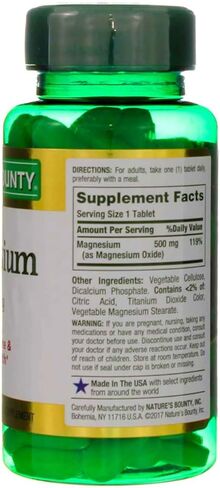 Nature's Bounty Magnesium 500 Mg أقراص 100 EA in Kuwait
