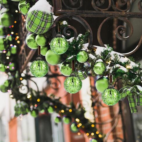 Threan 6 Pcs Large Vintage Mercury Glass Christmas Ornaments 3.15" Hanging Christmas Ball Ornaments Antique Embossed Ball Decorations for Xmas Tree Garland Wreath Holiday Decor(Gold,Etched) in Saudi Arabia