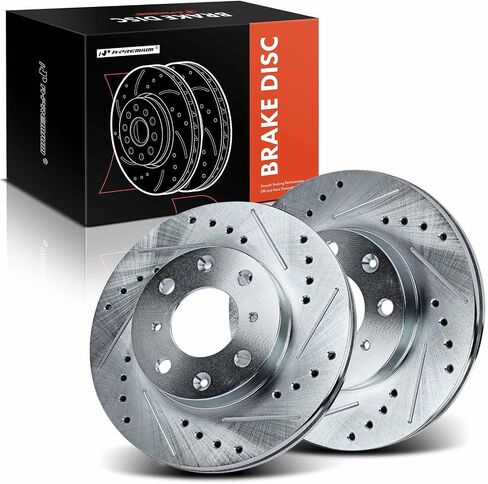 A-Premium 9.45 Inch (240mm) دوارات فرامل القرص المحفورة والذاتية المتوافقة مع موديلات هوندا المختارة-Civic 1990-2000 ، Civic Del Sol 1993-1997 ، CRX 1990-1991 ، 1.5L 1.6L ، 2-PC Set in Saudi Arabia