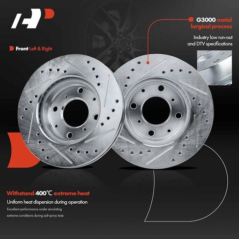 A-Premium 9.45 Inch (240mm) دوارات فرامل القرص المحفورة والذاتية المتوافقة مع موديلات هوندا المختارة-Civic 1990-2000 ، Civic Del Sol 1993-1997 ، CRX 1990-1991 ، 1.5L 1.6L ، 2-PC Set in Saudi Arabia