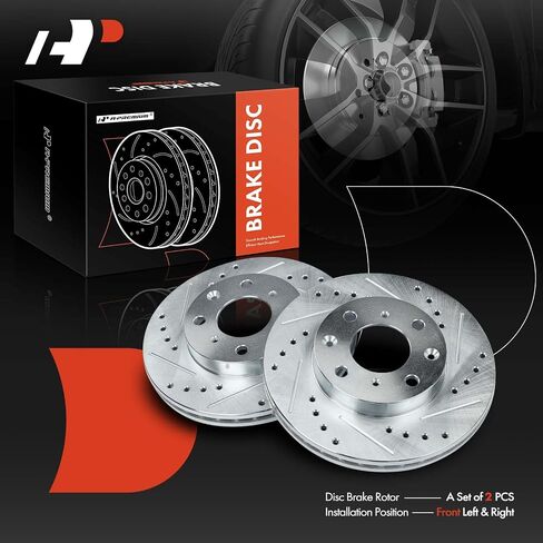 A-Premium 9.45 Inch (240mm) دوارات فرامل القرص المحفورة والذاتية المتوافقة مع موديلات هوندا المختارة-Civic 1990-2000 ، Civic Del Sol 1993-1997 ، CRX 1990-1991 ، 1.5L 1.6L ، 2-PC Set in Saudi Arabia
