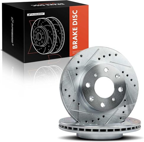 A-Premium 9.45 Inch (240mm) دوارات فرامل القرص المحفورة والذاتية المتوافقة مع موديلات هوندا المختارة-Civic 1990-2000 ، Civic Del Sol 1993-1997 ، CRX 1990-1991 ، 1.5L 1.6L ، 2-PC Set in Saudi Arabia