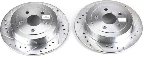 Power Stop AR8343XPR Rear Drilled & Slotted Rotor Pair For Cirrus, Neon, PT Cruiser, Sebring, Neon, Stratus, Plymouth Breeze, Plymouth Neon [Model Specific] in Saudi Arabia
