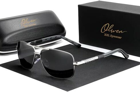 XXL Navigator Sunglasses For Large Heads (Polarized), Extra Large, Big and Tall, XL + Free Hard Case in Kuwait