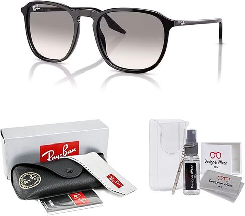 Ray-Ban RB2203F Square Asian Fit Low Bridge Sunglasses for Men for Women + Bundle with Designer Iwear Eyewear Kit in Kuwait