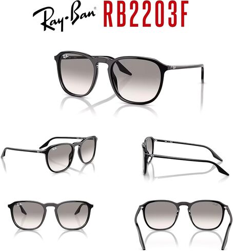 Ray-Ban RB2203F Square Asian Fit Low Bridge Sunglasses for Men for Women + Bundle with Designer Iwear Eyewear Kit in Kuwait